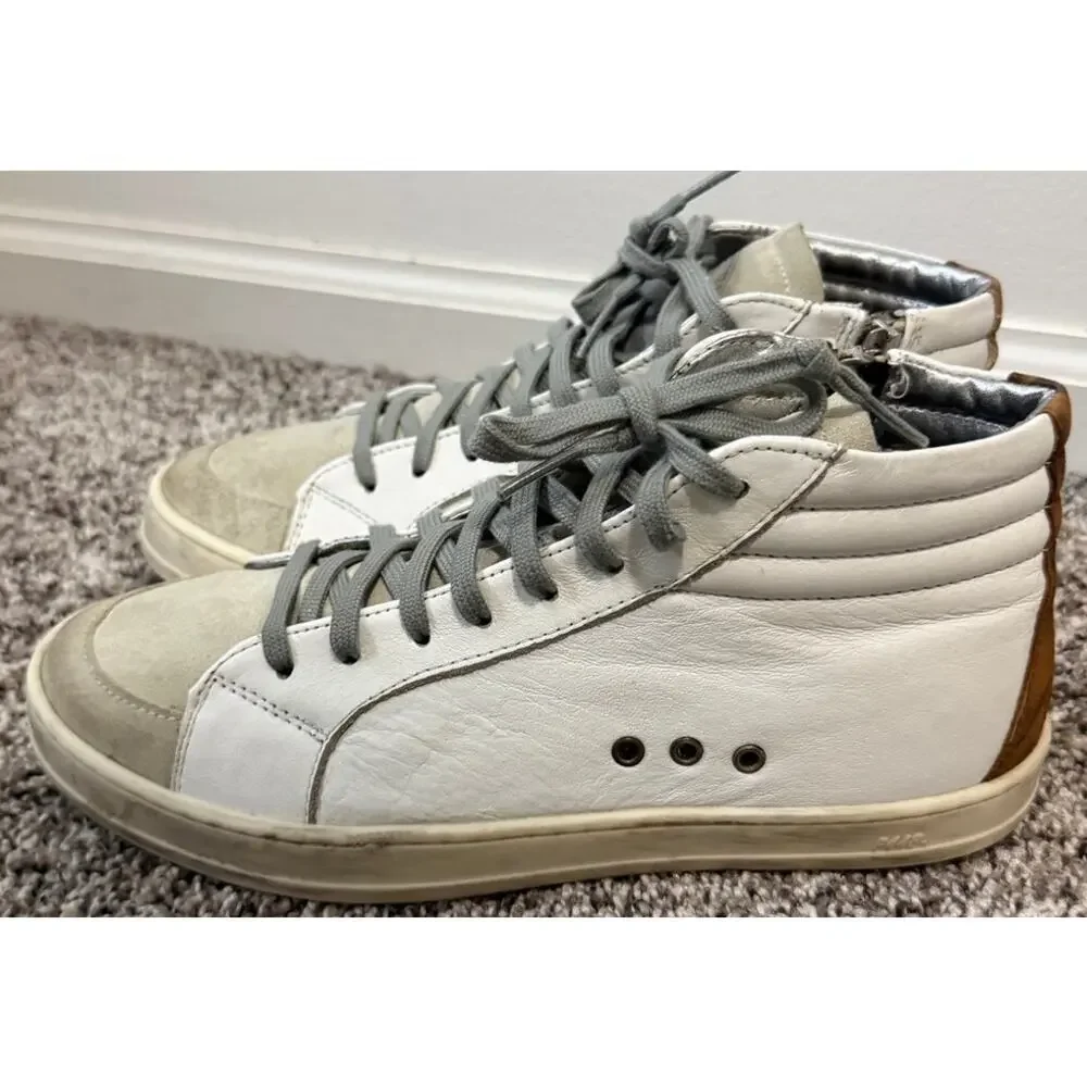 P448 Skate High Top white cheetah shoe women's size 37/ 7